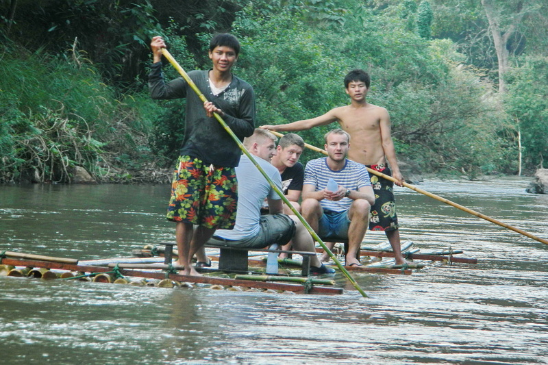 bamboo rafting mae tang, bamboo rafting chiang mai